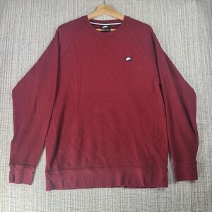 Nike Sweater‎ Mens Large Red Waffle Knit Crewneck Pullover Swoosh Logo Pakistan